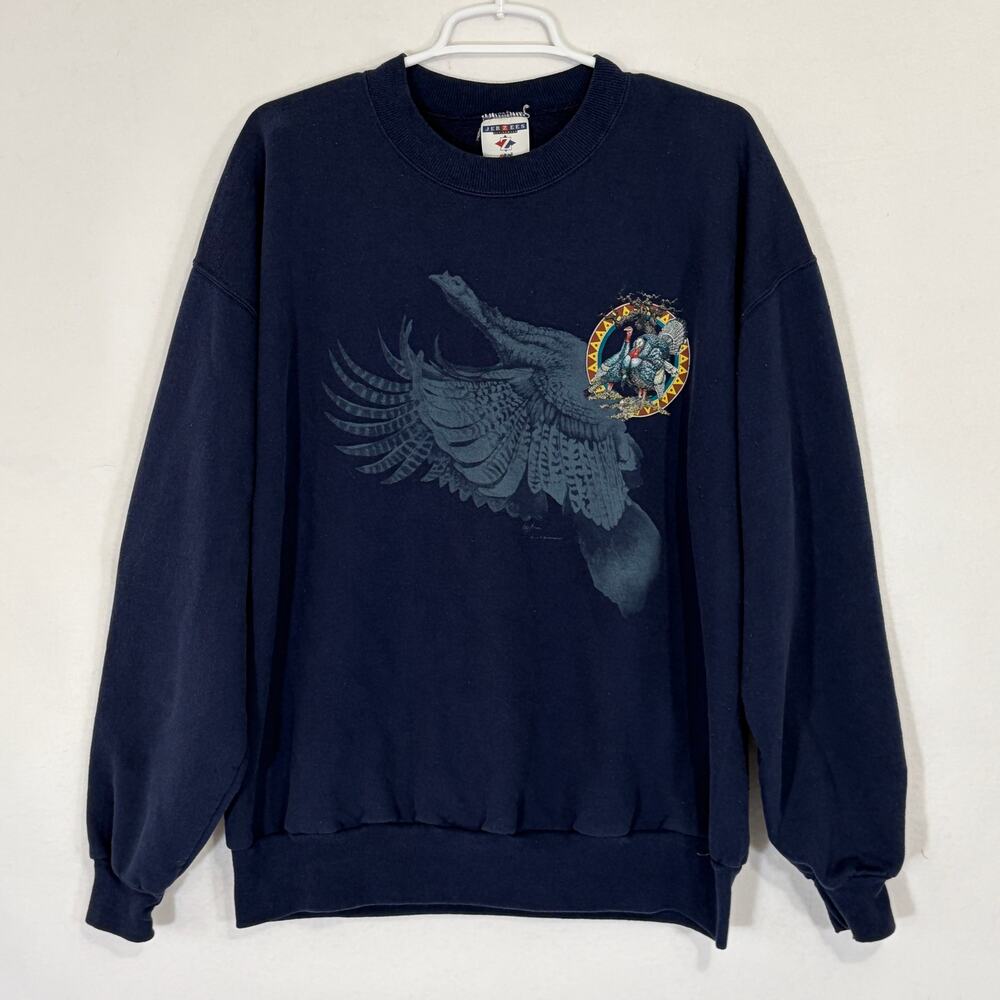 Vintage Turkey Hunting Sweatshirt Mens XL Long Sleeve Crewneck Grandpa Style